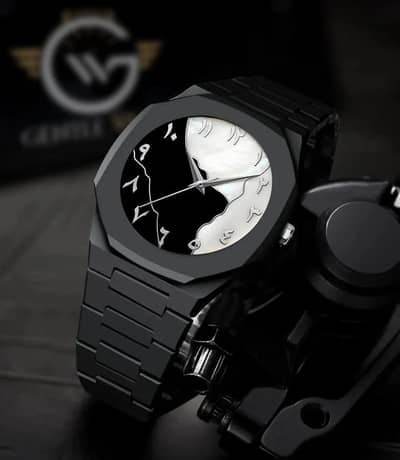 *Product Name*: Men's Black Carbon Fiber Arabic Dial Watch