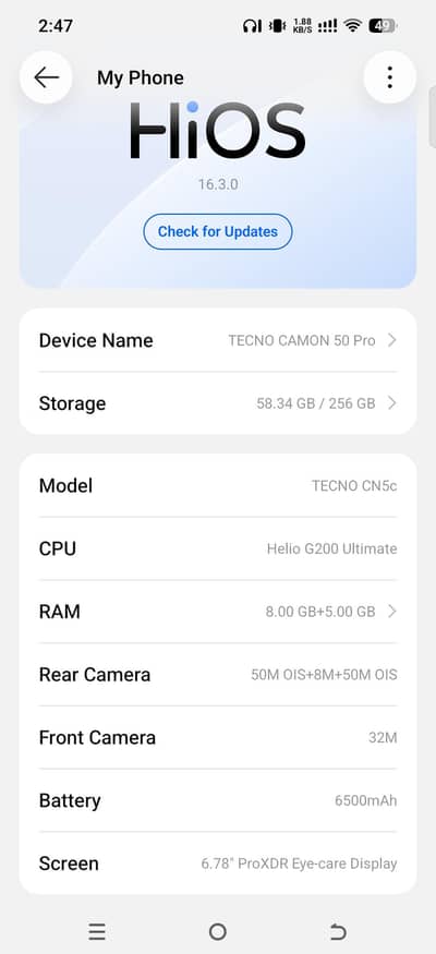 Tecno CAMON 50 pro
