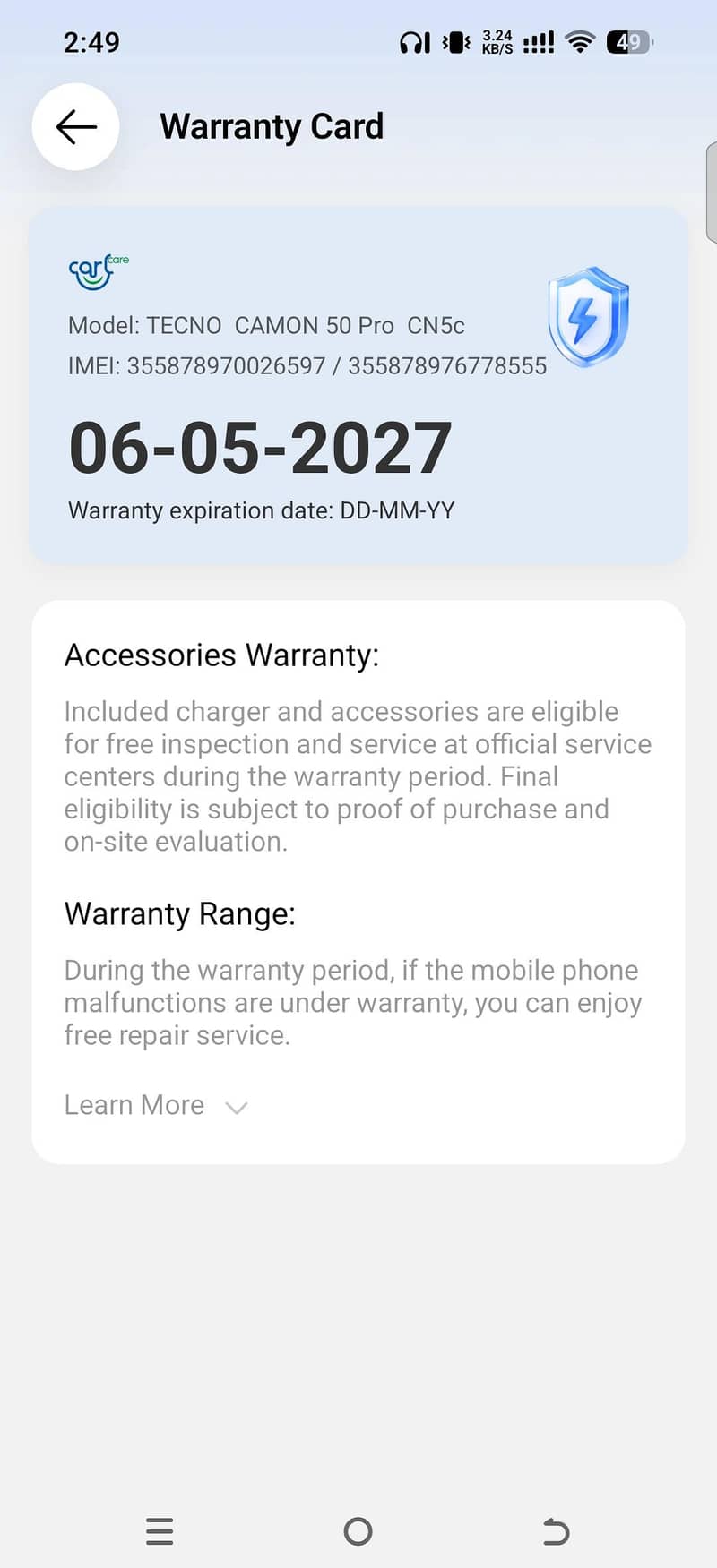 Tecno CAMON 50 pro 1