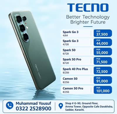 Tecno Spark Go 3, Spark 50 Pro, Camon 50 Pro, Spark 40 Pro Plus