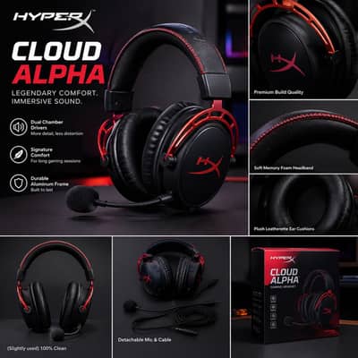 HyperX Cloud Alpha Gaming Headset | Slightly Used | 100% Clean