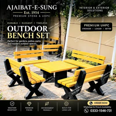 Premium Outdoor Garden Bench | Modern Park Bench | Garden Furniture