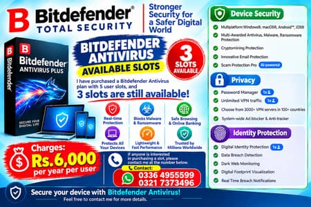 Bitdefender Antivirus – Available Slots