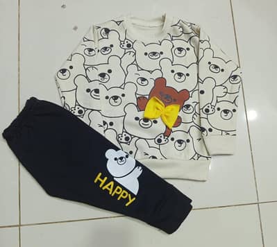*Product Name*: 2 Pcs Boy's Fleece Printed Sweatshirt Tracksuit. /