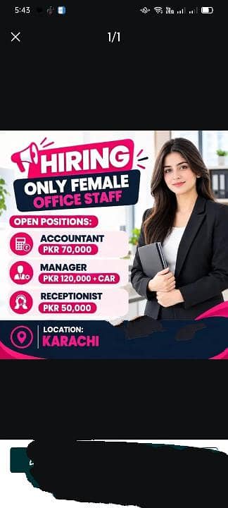 Female office assistant read carefully then apply