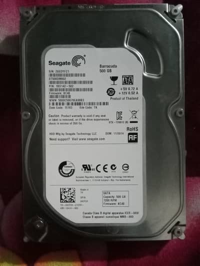 Seagate Barracuda 500GB Hard disk Hdd (98% healthy)