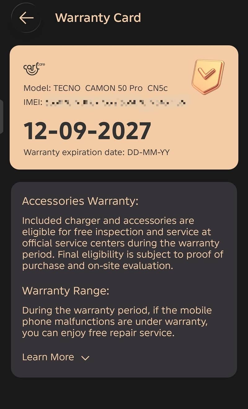 Tecno camon 50 pro 6
