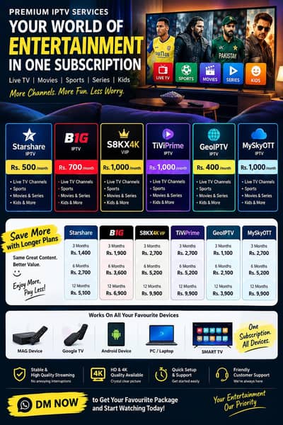 Get You Premium IPTV 4K Packages