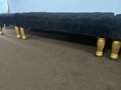 Brand new 3 piece tufted velvet sette/ ottoman/ set