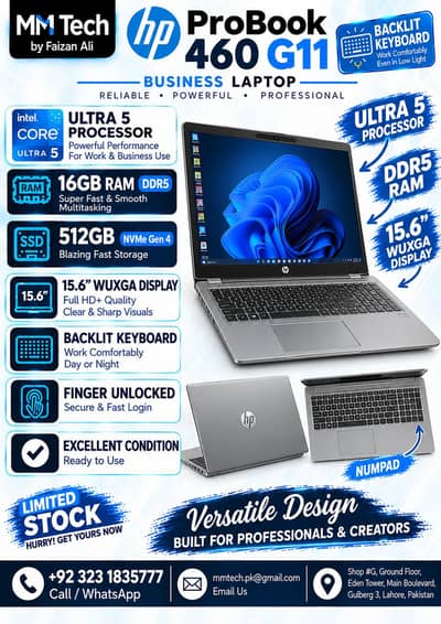 HP ProBook 460 G11 Ultra 5 Processor 16gb DDR5 Ram 512gb NVme 15.6 inc