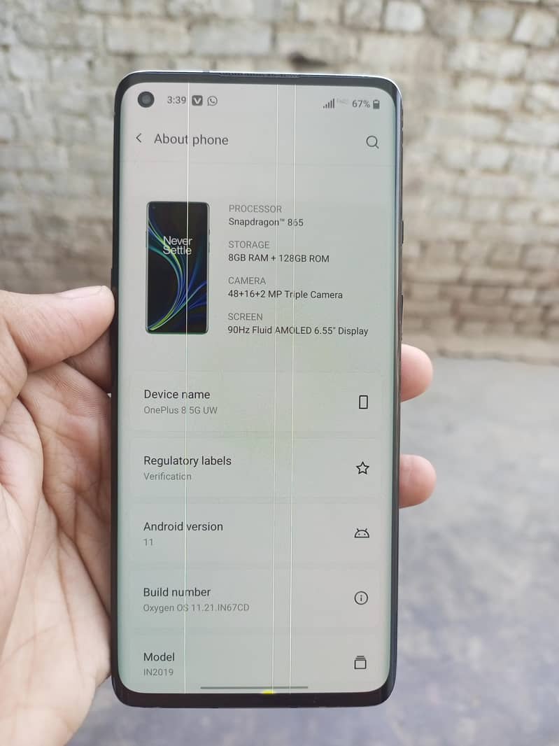 One plus 8 singal sim 6