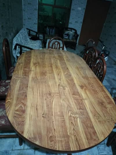 Dining table and 8 chairs. . .
