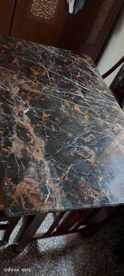 marble top dining table with 6 chair