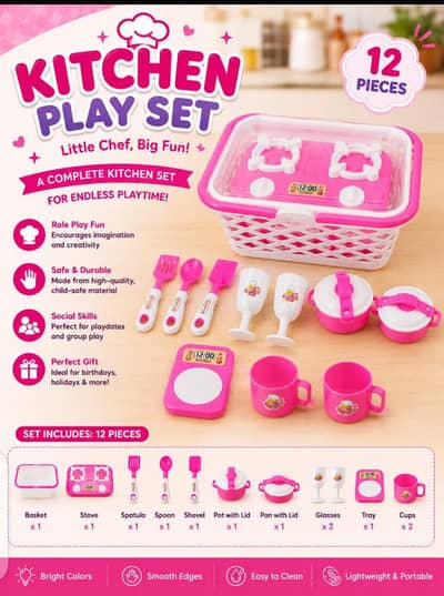 kitchen play set 12 pieces