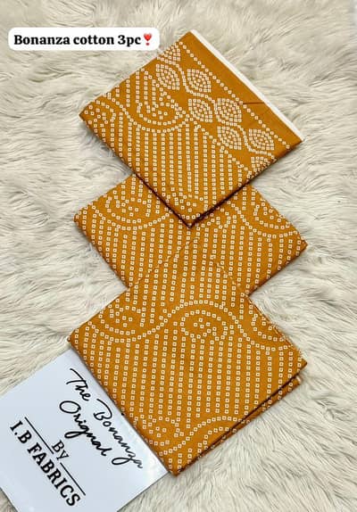 3pc unstitched cambric cotton suit ladies