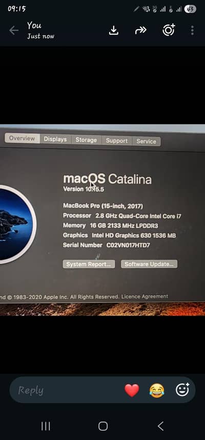 MacBook Pro 15-inch (2017)Urgent sale