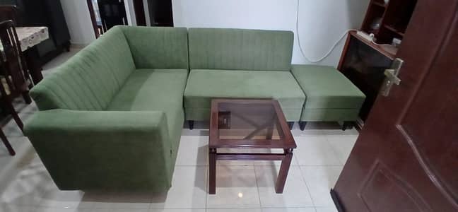 L shape sofa corner 5 sitter set for sale