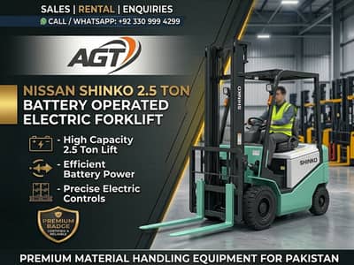 Forklift Nissan Shinko 2.5 Ton Battery Operated, Electric Forklift
