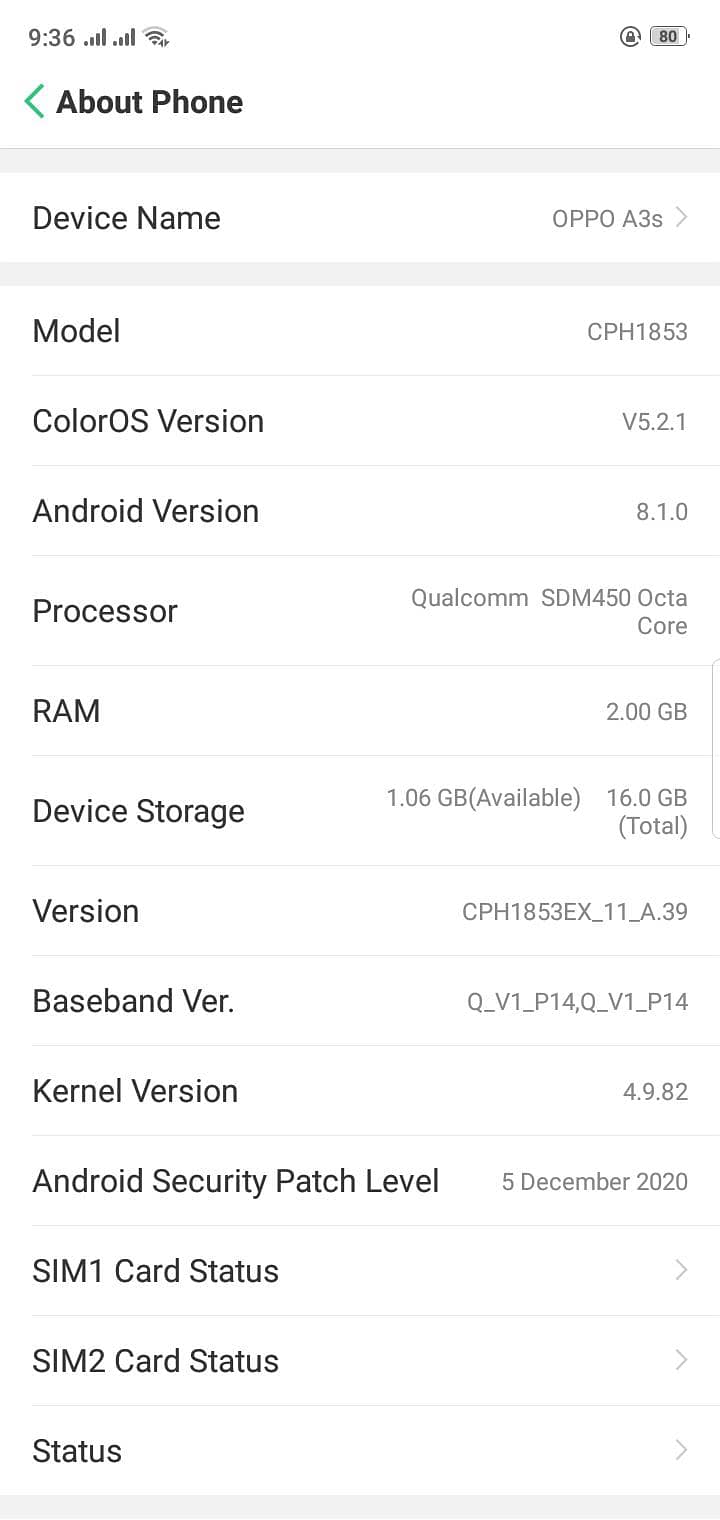 OPPO A3s 1