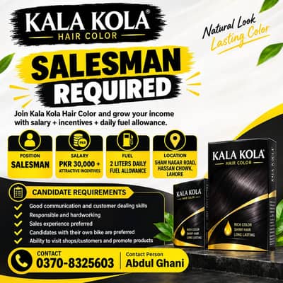 Salesman required for our company