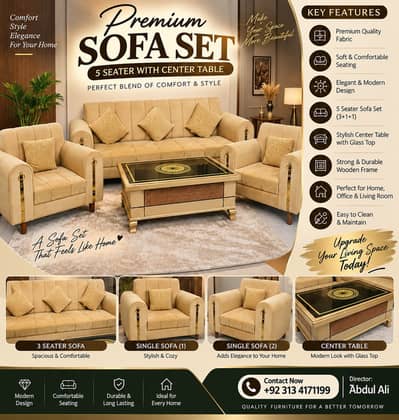 5 Seater /Sofa Set for Sale/ slightly used /