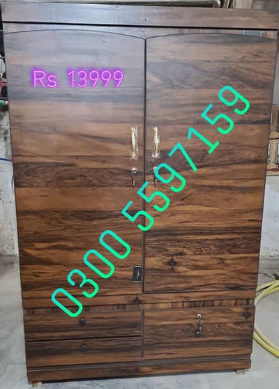 wardrobe cupboard almari 6/4ft, cloth hanger & shelf, almirah drawer