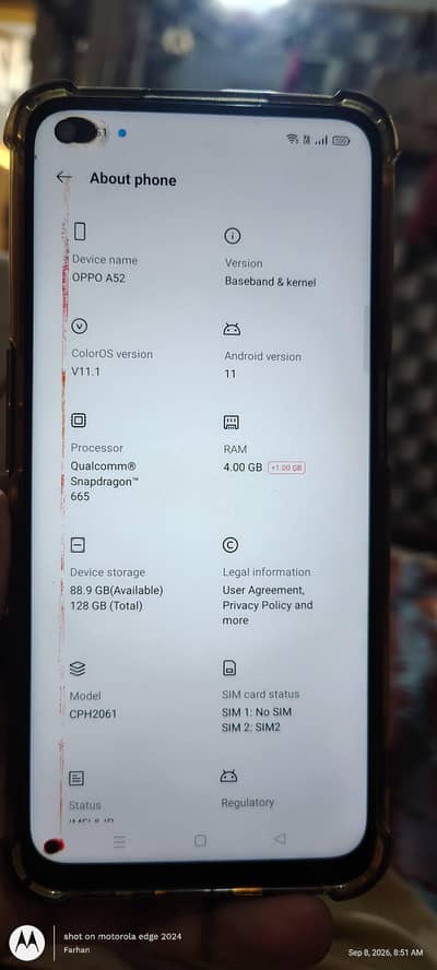 OPPO A52 6 puls 3 mamry 128 ma ha