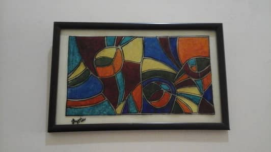 Paintings on glass and plastic sheets