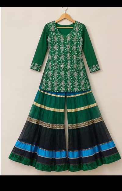 frock nd sharara shirt