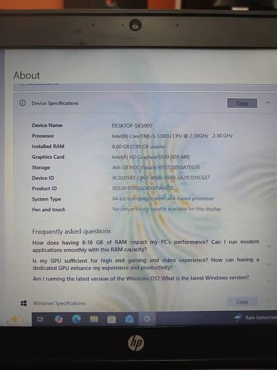 HP Elite Book 840 G2 Core i5