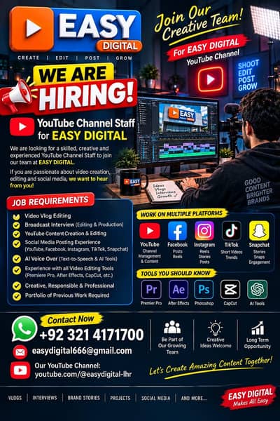 Video/Editing,Ai,Social,Media,SEO,Freelance,Part,Time,Job,Male,Female,