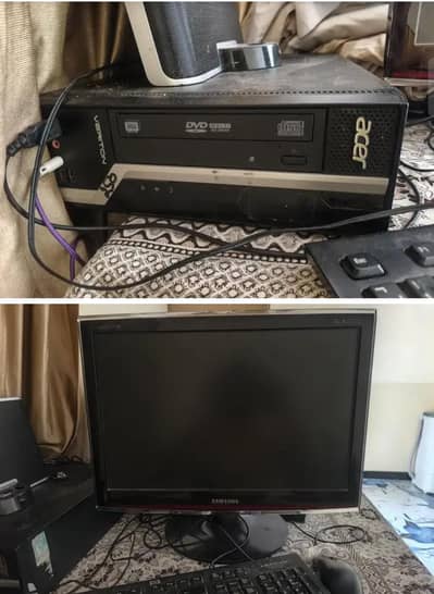 Core i3 3rd Gen PC + Samsung Monitor 250GB 4GB - Urgent