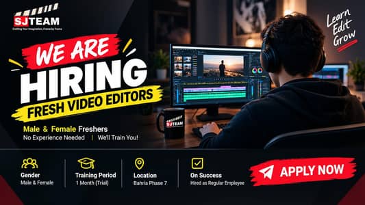 WE ARE HIRING - FRESH VIDEO EDITORS