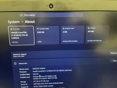 Acer nitro laptop all ok no open no repair just 2 keys not works
