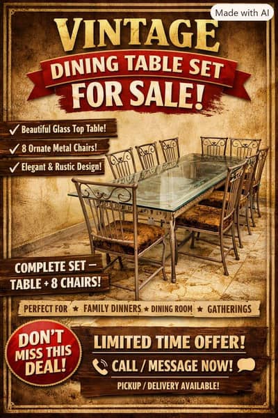 8-Seater Dining Table Set for Sale