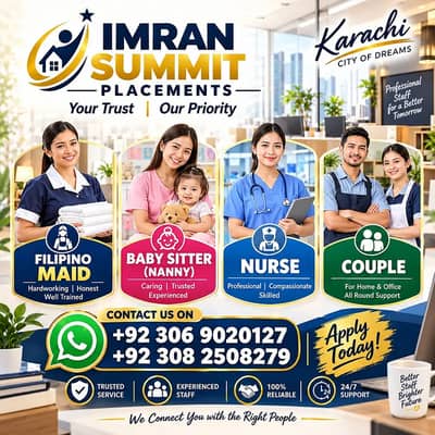 Baby Sitters | Nurses | Drivers | Couple Staff | Nannies Maids Service