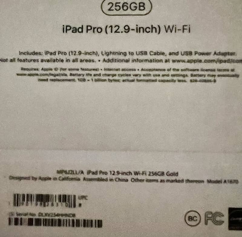 iPad Pro 12.9” 256GB 2