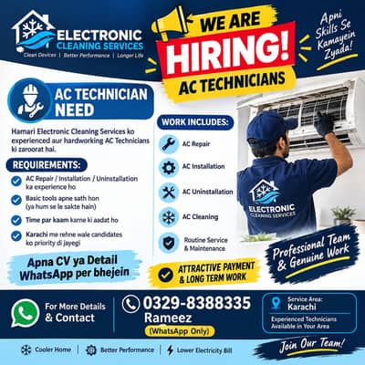 Need Ac technicians Free lawncers
