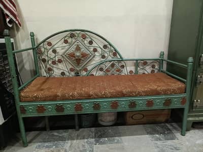 Heavy Duty Decorative Iron Sofa | Metal 3 Seater Sofa | Used