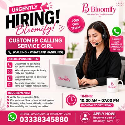 Customer Calling Service Girl – Full Time
