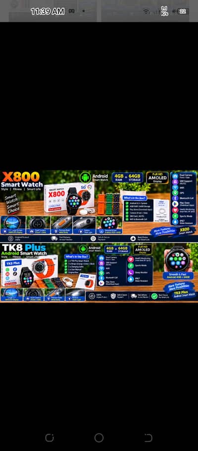 Tk8 plus / X800 android smart watches for sale wtsp 03204847881