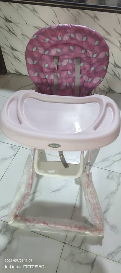 Baby High Chair / Feeding Chair – Pink Foldable (Almost New)