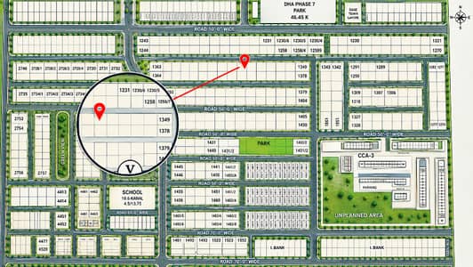 Prime Location 2 Kanal Plot No. 1354 for Sale in Block V, DHA Phase 7 Lahore