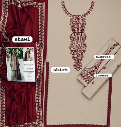 3pcs embroidered suit