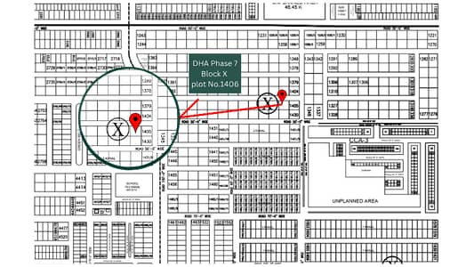 Prime Location 2 Kanal Plot No. 1406 for Sale in Block X, DHA Phase 7 Lahore