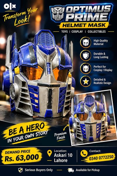 Optimus Prime Premium Helmet Mask – High Quality Cosplay & Collectible