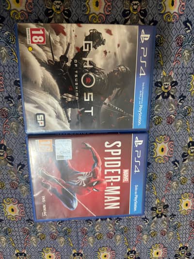 ps4 games for sale ghost of tsushima and spider man