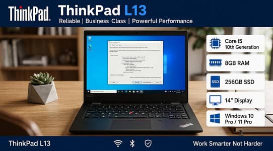 ThinkPad L13 – Core i5 10th Gen | 8GB RAM | 256GB SSD