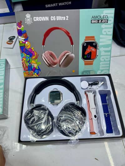 Crown C6 Ultra 2 Smart Watch – AMOLED 2.20″ – For Sale