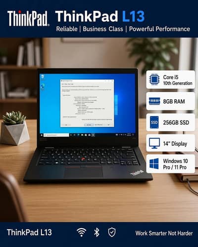 ThinkPad L13 – Core i5 10th Gen | 8GB RAM | 256GB SSD